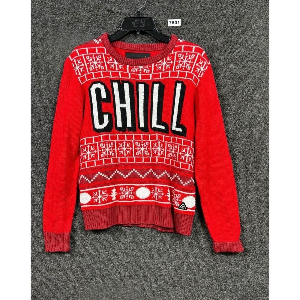 American Stitch Sweater Mens Large Red Chill Ugly Christmas Graphic Pullover